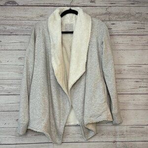 Gaiam Sweater Wrap‎ Fleece Lined Cardigan Jacket Large